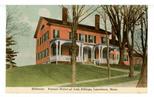 MA - Lanesboro. Josh Billings Home, Hillcrest