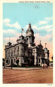 Iowa Council Bluffs County Court House 1945 Curteich