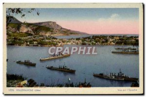 Old Postcard Villefranche Sur Mer View the & # 39escadre Charter