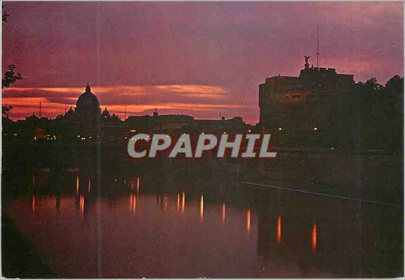 'Postcard Modern Roma Chateau Angel S and S Peter''s couher sun'