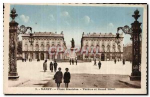 Old Postcard Nancy Place Stanislas Theater and Grand Hotel