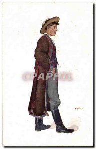 Fantasy - Men - Man wearing leather boots - Old Postcard