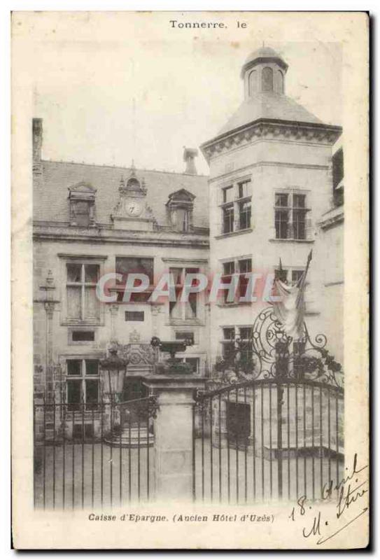 Old Postcard Thunder Bank Caisse d & # 39Epargne Old Hotel d & # 39Uzes