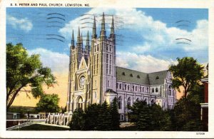 Maine Lewiston S S Peter and Paul Church 1938