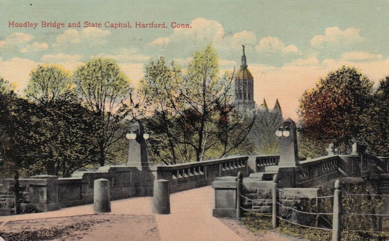 HARTFORD, Connecticut, PU-1912; Hoadley Bridge And State Capitol