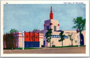 VINTAGE POSTCARD THE HALL OF RELIGION AT CHICAGO WORLD'S FAIR 1933