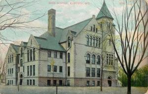 c1910 Printed Postcard; High School, Kenosha WI Kenosha County Posted