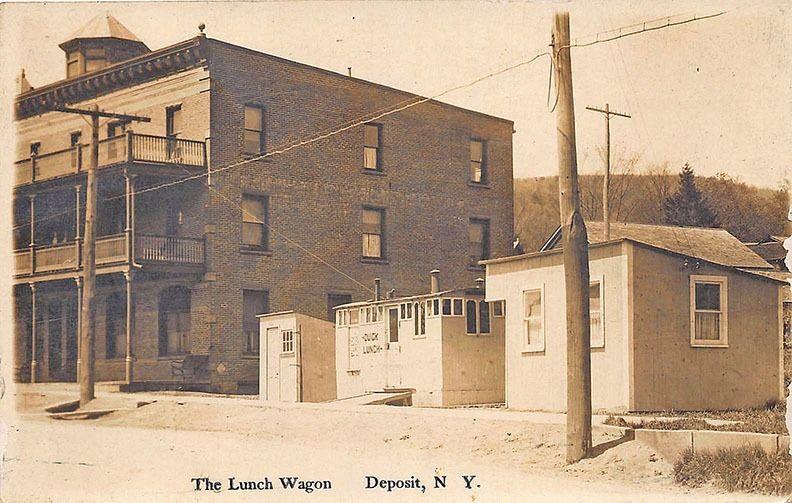 Deposit NY The Lunch Wagon Early Diner Street View Real Photo Postcard