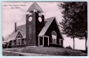 JAY, Maine ME ~ New FIRST BAPTIST CHURCH Franklin County ca 1910s Postcard