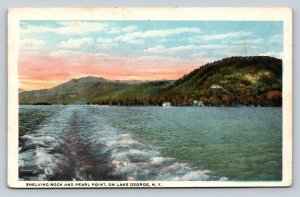 Shelving Rock & Pearl Point On Lake George New York Vintage Postcard 1681