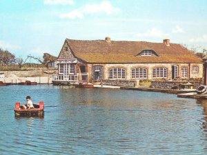 Pond Barn Cafe Bracklesham Bay Boy in Pedalo Vintage Postcard 1960s