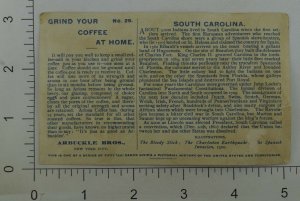 Arbuckle Bros. Ariosa Coffee South Carolina The Bloody Stick Earthquake P104 