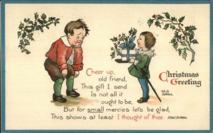 Ethel Dewees Christmas - Boy Presents Gift c1910 Ernest Nister Postcard
