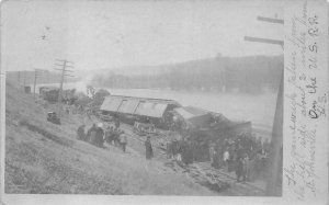 RPPC TRAIN WRECK NEAR ST. JOHNSVILLE PENNSYLVANIA REAL PHOTO POSTCARD 1905