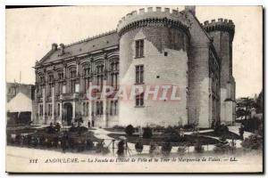 Postcard Old Angouleme The Facade of the City Hall and the Tower of Marguerit...