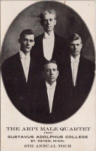 The Arpi Male Quartet Gustavus Adolphus College St Peter MN Postcard H53