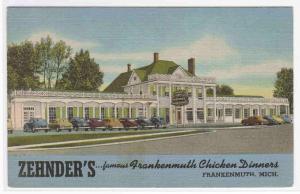 Zehnder's Chicken Restaurant Frankenmuth Michigan linen postcard