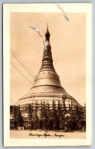 RPPC Rangoon  Myanmar  Burma  Shwe Dagon Pagoda   Postcard