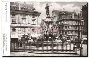 Old Postcard Augsburg Augustusbrunnen