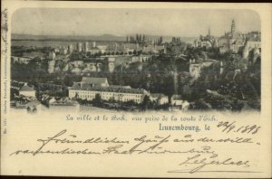 Luxembourg General View 1898 Used Postcard Cover Stamps