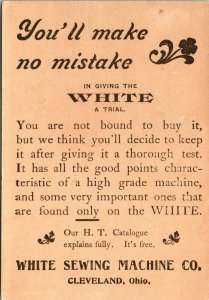 Victorian Trade Card - The White is King, White Sewing  Machine Co., Cleveland