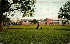 Vtg 1910s Officer Quarters Fortress Monroe Virginia VA Postcard