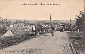 ST JEAN (S.-et-M.) FRANCE~ROUTE de MONTCEAUX-G BRINDELET PHO POSTCARD-NOTE STAMP