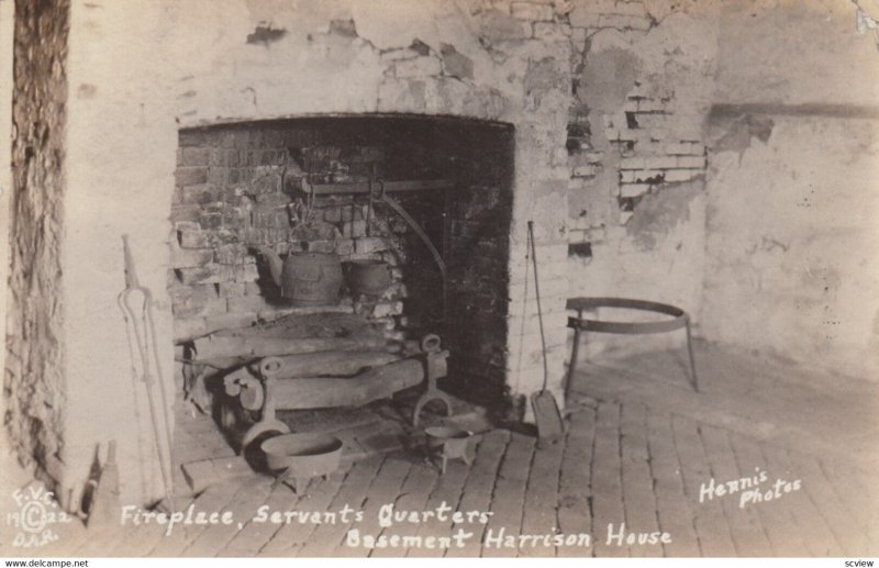 RP; VINCENNES, Indiana, 1922, Fireplace, Servant's Quarters, Basement Harriso...