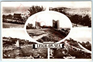1946 Leigh on Sea, Essex, England UK RPPC 6 View Real Photo Postcard Southend A3