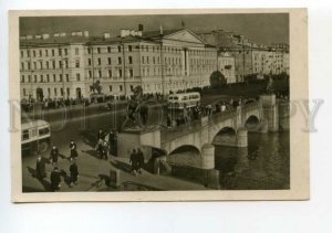 487722 1952 Leningrad Nevsky Prospekt Anichkov Bridge buses ed. 10000 LFH photo