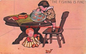 Comic, The Fishing is Fine, Children Fishing in the Fish Bowl