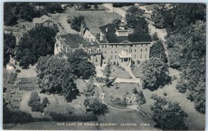 c1910s Clinton, IA Birds Eye Our Lady of Angels Academy Artvue Postcard Vtg A115 