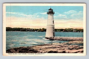 Thousand Islands NY-New York, Rock Island Lighthouse, Vintage c1918 Postcard 
