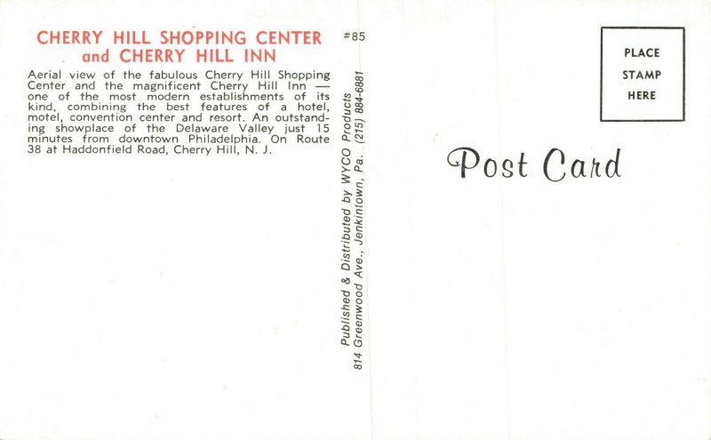 USA Cherry Hill Shopping Center Cherry Hill Inn New Jersey Chrome Postcard 07.89