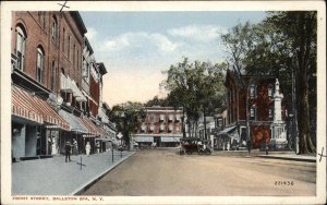 Ballston Spa New York NY Front Street Street Scene c1920s-30s Vintage Postcard
