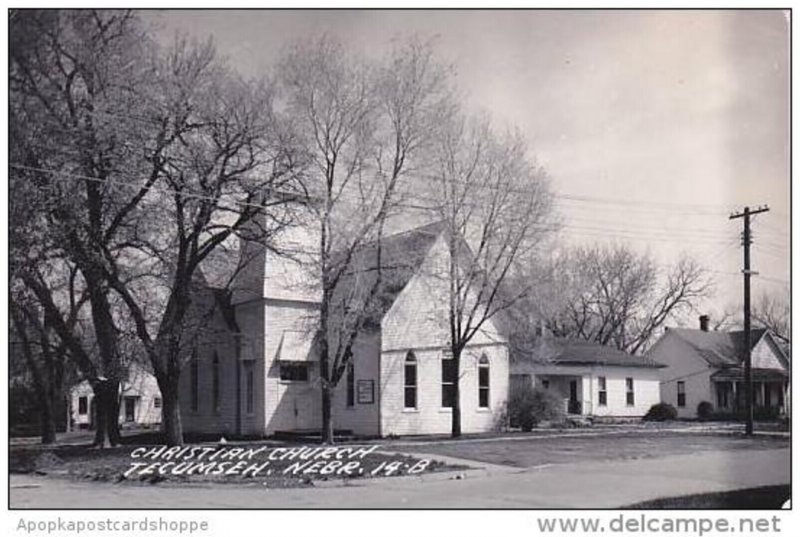 Nebraska Tecumseh Christian Church Church Real Photo RPPC