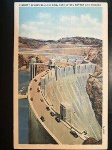 Vintage Postcard 1950 Highway Across Boulder Dam Connecting Nevada and Arizona