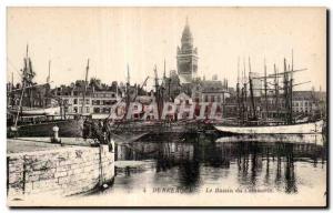 Dunkirk - Basin Trade boats - Old Postcard