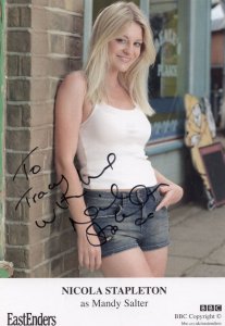 Nicola Stapleton At Ian Beales Plaice Fish n Chips Eastenders Hand Signed Photo