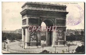 Old Postcard Paris Arc de Triomphe