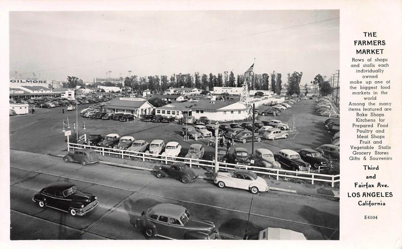 The Farmers Market, Los Angeles, California, Early Postcard, Unused