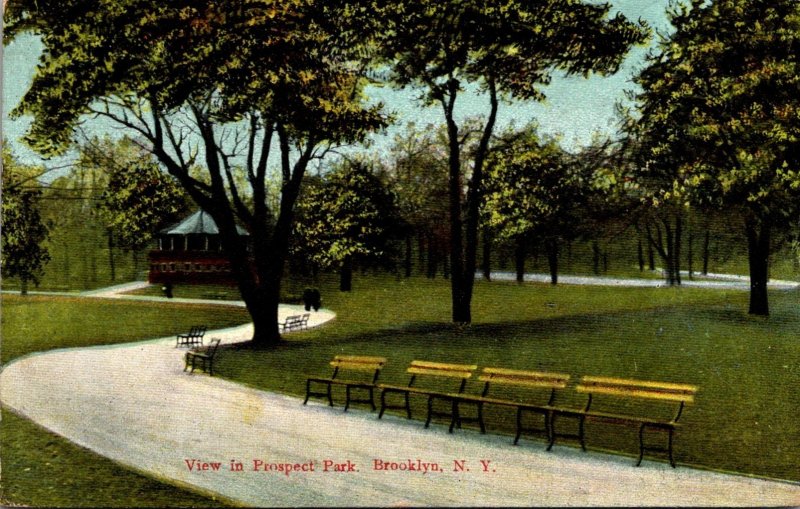 New York City View In Prospect Park 1909