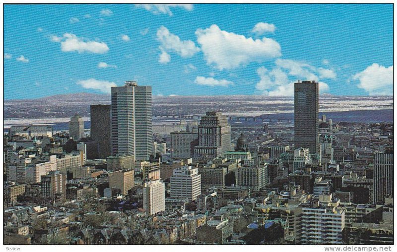 A general view of Montreal from Mount Royal Look-out, Montreal, Quebec, P.Q.,...