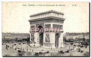 Old Postcard The Paris Arc de L Etoile