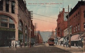 Postcard Main Street Looking West Johnstown PA