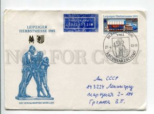 292874 GDR USSR 1983 Leipzig Fair Bleicherode Sudharzschau postmark airmail 