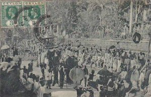 Ceylon Sri Lanka Elephants Decorated In Parade Kandy Perhara 1913