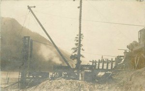 Bridge Construction C-1910 Occupation Worker Steam Engine Postcard 10869