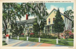Postcard Nurse's Homes US Veterans Hospital Lake City Florida