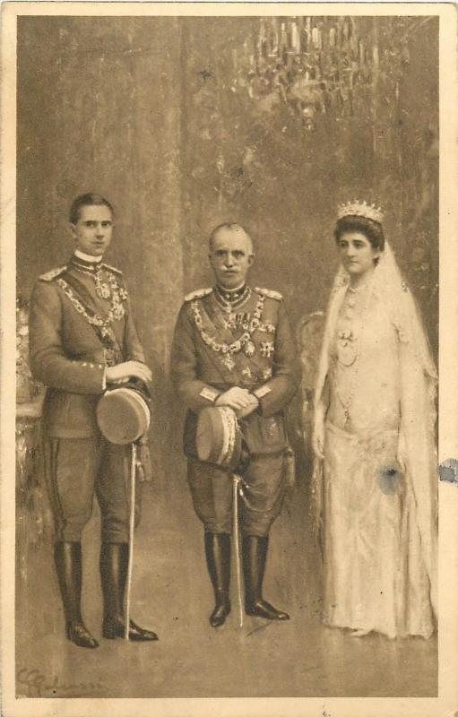 Royalty Italy King Umberto Prince & Queen Royal Wedding 1928 artist signed